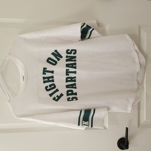 Pink VS Michigan State University Spartans Large Jersey Style Top